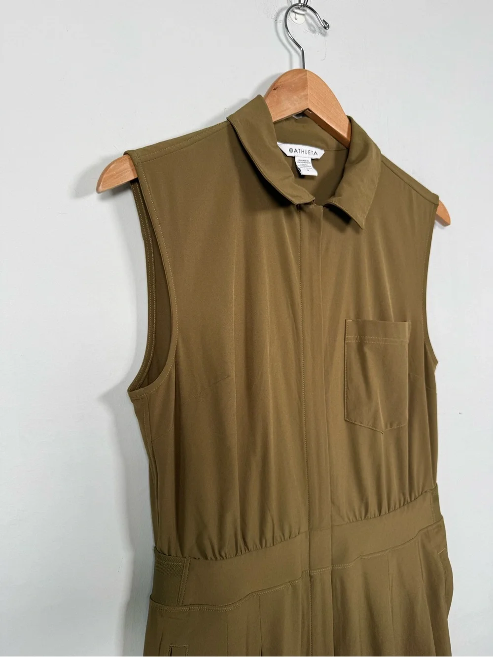 Athleta Brooklyn Heights Wide Leg Jumpsuit Olive Green Size 8 Great  Condition